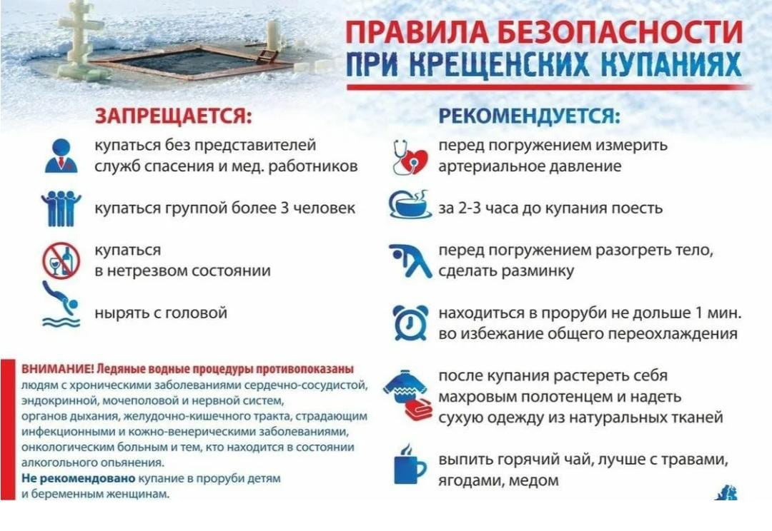 Правила поведения Крещенские купания.